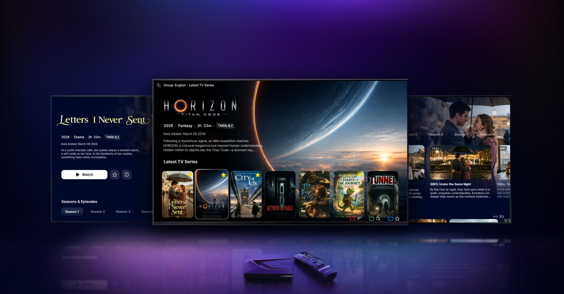 MYTVOnline 4 filmų ir rekomendacijų ekranas